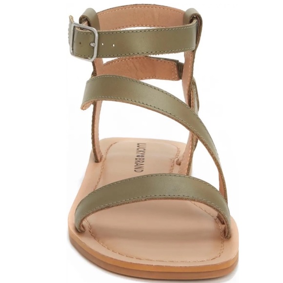 Lucky Brand Shoes - New Lucky Brand Byleth Woman’s Strappy Leather Sandal Olive Green NIB